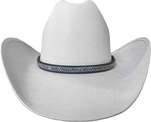 Black Horsehair Hatband with Leather Tabs, Contrast Stitch, Two-Tone Buckle - Western Cowboy Hat Bands for Men & Women, Perfect Cowboy Accessories in Saudi Arabia