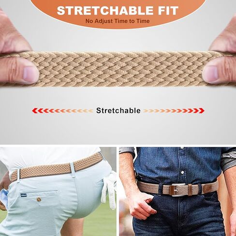 Men's Golf Belt 2 Pack - 1 3/8" Braided Stretch Elastic Web Belt, Gift Boxed for Casual Jeans, Sports & Work in Saudi Arabia