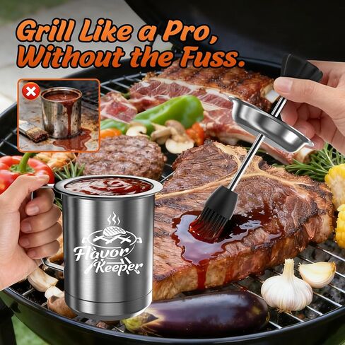 Dusor Gifts for Him Men Women BBQ Sauce Pot and Basting Brush Set, Father Day Gifts from Daughter Son Kitchen Gadgets, Grilling Gift for Men, Cooking Grilling Accessories Gift for Dad Husband in Saudi Arabia