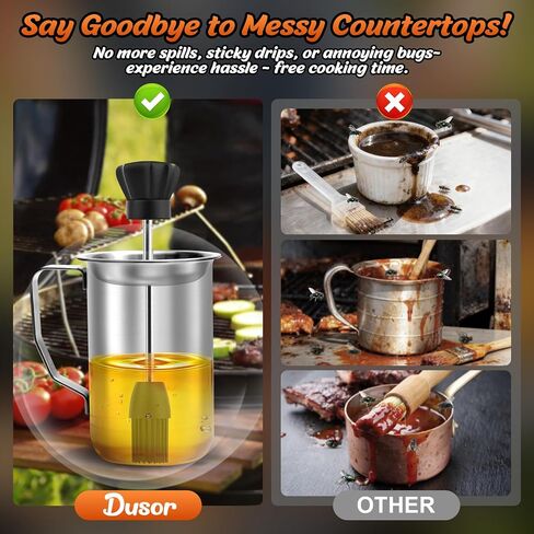 Dusor Gifts for Him Men Women BBQ Sauce Pot and Basting Brush Set, Father Day Gifts from Daughter Son Kitchen Gadgets, Grilling Gift for Men, Cooking Grilling Accessories Gift for Dad Husband in Saudi Arabia