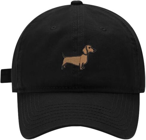 Mens Baseball Caps Cute Dachshund Dog Embroidered Adjustable Washed Cotton Dad Hat in Kuwait