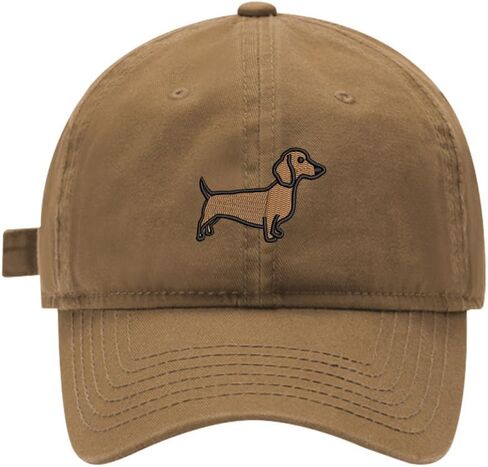 Mens Baseball Caps Cute Dachshund Dog Embroidered Adjustable Washed Cotton Dad Hat in Kuwait