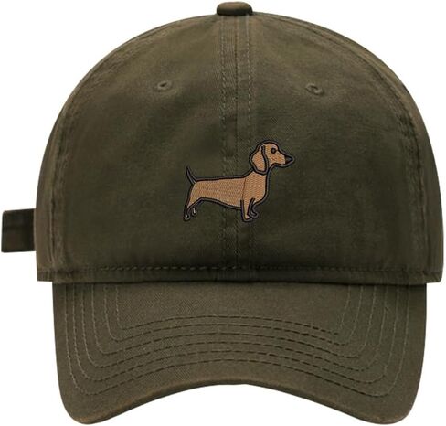 Mens Baseball Caps Cute Dachshund Dog Embroidered Adjustable Washed Cotton Dad Hat in Kuwait