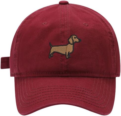 Mens Baseball Caps Cute Dachshund Dog Embroidered Adjustable Washed Cotton Dad Hat in Kuwait