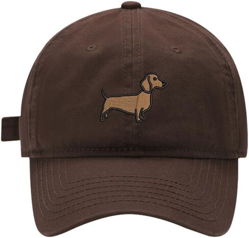 Mens Baseball Caps Cute Dachshund Dog Embroidered Adjustable Washed Cotton Dad Hat in Kuwait