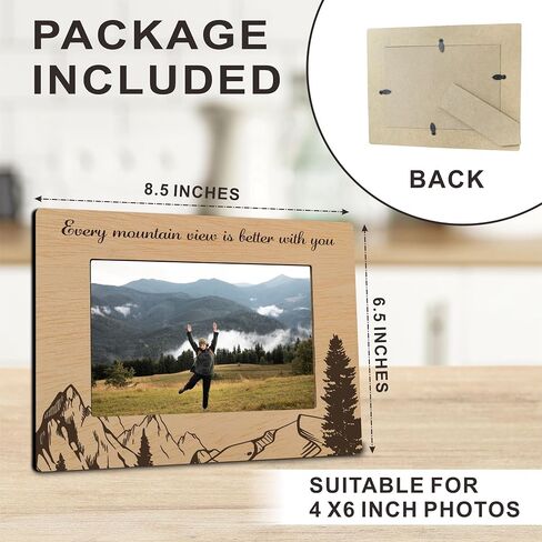 4" x 6" Picture Frame - Every Mountain View Is Better With You - 1 photo frame with self-stand support- Table Top Display, Gift For Friends, Home & Office Decorating & Supplies(Vertical) - B10 in Saudi Arabia