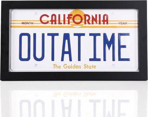 12x6 License Plate Display Frame, Black Solid Wood Frame with Easy-Open Swivel Tabs,Licence Plate Holder with Tabletop & Wall Mount for Collector Gift in Saudi Arabia