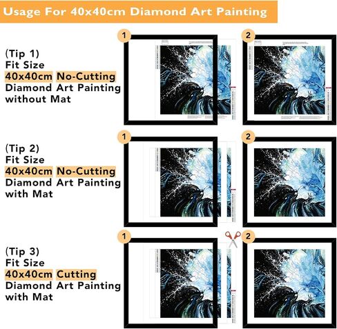 Wood 16x16 Frame Black with 14x14 Mat, for 40 x 40cm Diamond Art Painting, Display Picture 14 x 14 with Mat or 16 x 16 without Mat, Large 40x40 Picture Frame for Wall Hanging, Black, 1 Pack in Saudi Arabia