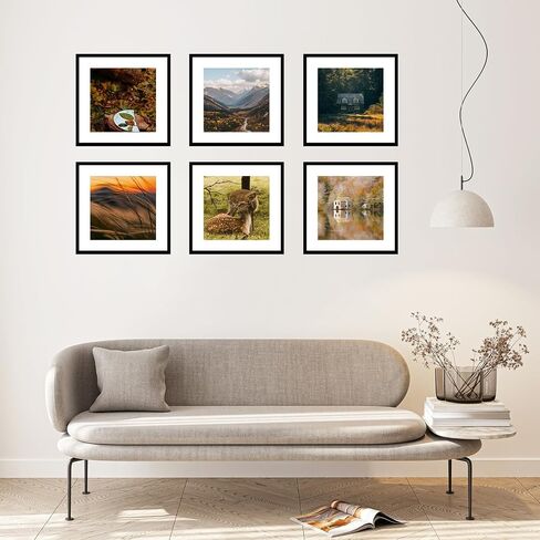 Wood 16x16 Frame Black with 14x14 Mat, for 40 x 40cm Diamond Art Painting, Display Picture 14 x 14 with Mat or 16 x 16 without Mat, Large 40x40 Picture Frame for Wall Hanging, Black, 1 Pack in Saudi Arabia