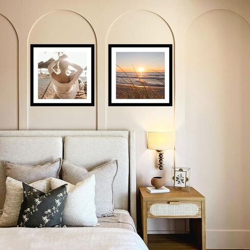 Wood 16x16 Frame Black with 14x14 Mat, for 40 x 40cm Diamond Art Painting, Display Picture 14 x 14 with Mat or 16 x 16 without Mat, Large 40x40 Picture Frame for Wall Hanging, Black, 1 Pack in Saudi Arabia