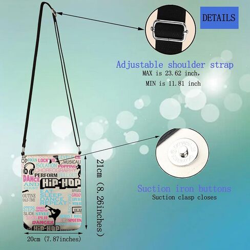 FEELMEM Hip Hop Dancer Gifts Hip Hop Dance Crossbody Bag Hip Hop Dancing Themed Crossbody Purse Hip Hop Competition Gifts in Kuwait