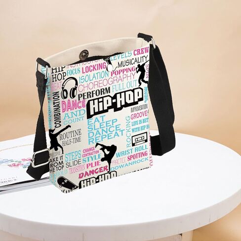 FEELMEM Hip Hop Dancer Gifts Hip Hop Dance Crossbody Bag Hip Hop Dancing Themed Crossbody Purse Hip Hop Competition Gifts in Kuwait