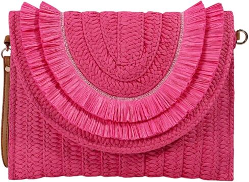 CORIOS Straw Crossbody Bag for Women Handwoven Rattan Purse Bohemian Tote Bag Summer Beach Bag Envelope Clutch Handbag in Kuwait