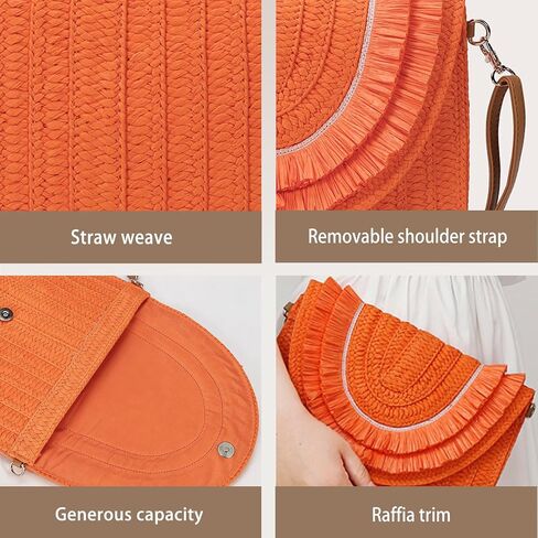 CORIOS Straw Crossbody Bag for Women Handwoven Rattan Purse Bohemian Tote Bag Summer Beach Bag Envelope Clutch Handbag in Kuwait