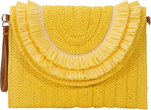 CORIOS Straw Crossbody Bag for Women Handwoven Rattan Purse Bohemian Tote Bag Summer Beach Bag Envelope Clutch Handbag in Kuwait