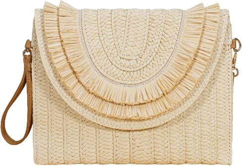 CORIOS Straw Crossbody Bag for Women Handwoven Rattan Purse Bohemian Tote Bag Summer Beach Bag Envelope Clutch Handbag in Kuwait