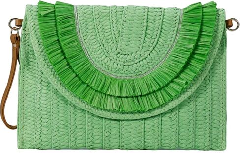 CORIOS Straw Crossbody Bag for Women Handwoven Rattan Purse Bohemian Tote Bag Summer Beach Bag Envelope Clutch Handbag in Kuwait