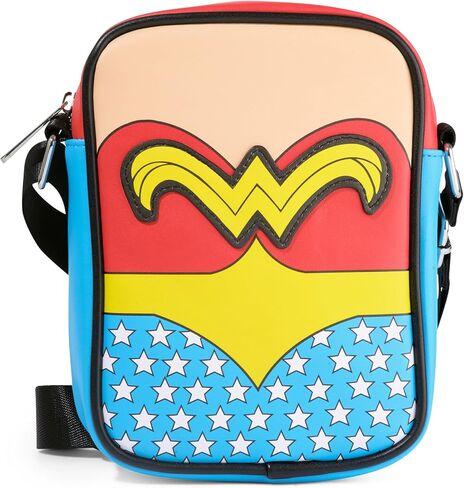 DC Comics Vegan Leather Crossbody Bag with Adjustable Strap, Wonder Woman Body Character Close Up in Kuwait