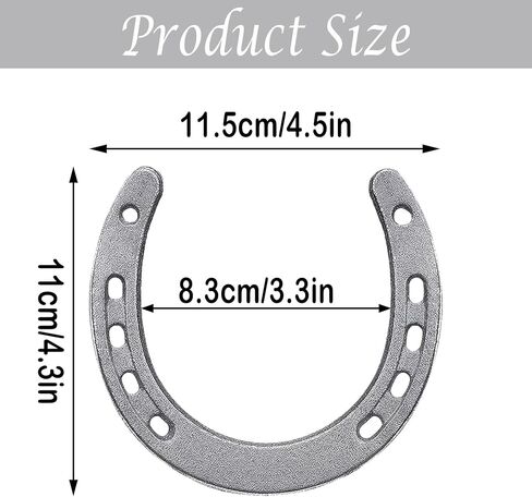 RhenosHpere 12 Pack Cast Iron Horseshoes,Good Lucky Horseshoe for Wall Decor,Horse Shoes Decorations for Cowboy Western Wedding Birthday Party(4.5x4.3 Inch) in Saudi Arabia