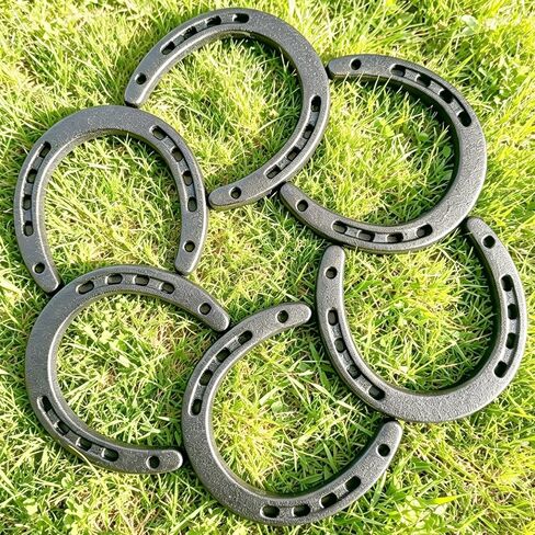 RhenosHpere 12 Pack Cast Iron Horseshoes,Good Lucky Horseshoe for Wall Decor,Horse Shoes Decorations for Cowboy Western Wedding Birthday Party(4.5x4.3 Inch) in Saudi Arabia