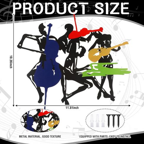 Pelopy Metal Music Band Wall Decor Music Themed Art Wall Decor Gift for Musical Lovers for Musical Home Room Bar Studio Birthday Party in Saudi Arabia