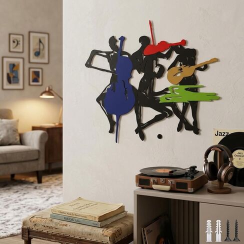 Pelopy Metal Music Band Wall Decor Music Themed Art Wall Decor Gift for Musical Lovers for Musical Home Room Bar Studio Birthday Party in Saudi Arabia