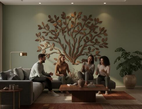 WOODTELLSTORY Large Handmade Solid Wood Oak Tree Wall Art, Tree of Life Wall Decor for Living Room, Bedroom, Office, Yoga Room and Reading Nook, Natural Rustic Wooden Wall Sculpture, 79 x 59 Inch in Saudi Arabia