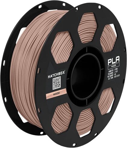HATCHBOX 1.75 مم خيوط طابعة PLA ثلاثية الأبعاد من الخشب، بكرة 1 كجم، دقة الأبعاد +/- 0.03 مم، خيوط خشبية طباعة ثلاثية الأبعاد in Kuwait