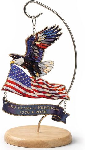 250th Anniversary USA Ornament 1776 –2026, America 250 Eagle Patriotic Tabletop Decoration, 4th of JulyDecorations, Patriotic Gift for Veterans Independence Day in Saudi Arabia