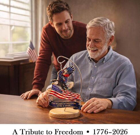 250th Anniversary USA Ornament 1776 –2026, America 250 Eagle Patriotic Tabletop Decoration, 4th of JulyDecorations, Patriotic Gift for Veterans Independence Day in Saudi Arabia
