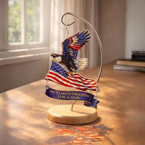 250th Anniversary USA Ornament 1776 –2026, America 250 Eagle Patriotic Tabletop Decoration, 4th of JulyDecorations, Patriotic Gift for Veterans Independence Day in Saudi Arabia