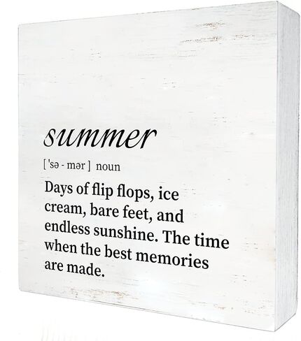 Summer Sunshine Beach Wood Box Sign Home Decor Rustic Summer Wooden Box Sign Block Plaque for Wall Tabletop Desk Decoration in Kuwait