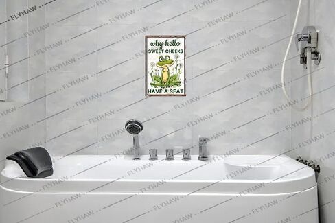 Frog Bathroom Decor Why Hello Sweet Cheeks Have A Seat Metal Tin Sign Bathroom Decoration Poster Stuff Birthday Gift Wall Decor for Bedroom Garden Toilet 8x12 Inch in Saudi Arabia