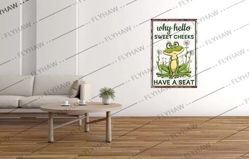 Frog Bathroom Decor Why Hello Sweet Cheeks Have A Seat Metal Tin Sign Bathroom Decoration Poster Stuff Birthday Gift Wall Decor for Bedroom Garden Toilet 8x12 Inch in Saudi Arabia