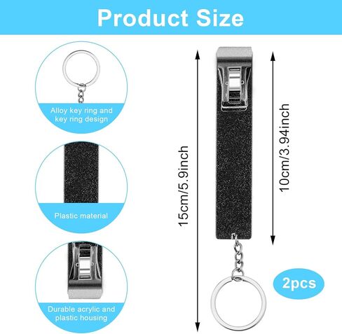 Bremorou 2 Pack Card Grabber for Long Nails Credit Card Puller Unisex Cute Keychain Cards Puller ATM Debit Cards Grabber for Women Men Birthdays Festival Gifts Black Plastic 5.9 × 0.79 × 0.59 Inch in Kuwait