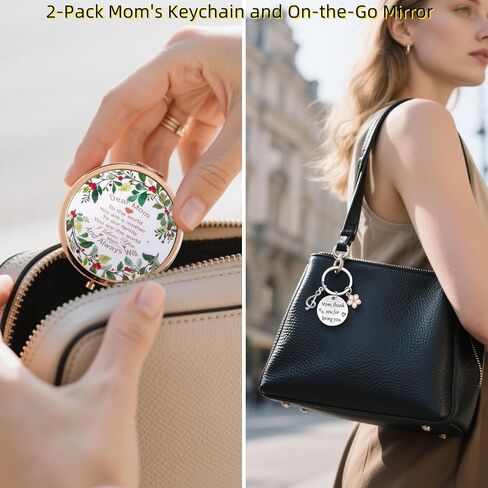 Mother's Day Gift from Daughter Son, 2 pcs Mom Keychain Mother Keyring Mom Birthday Christmas Valentine's Day Gifts in Kuwait