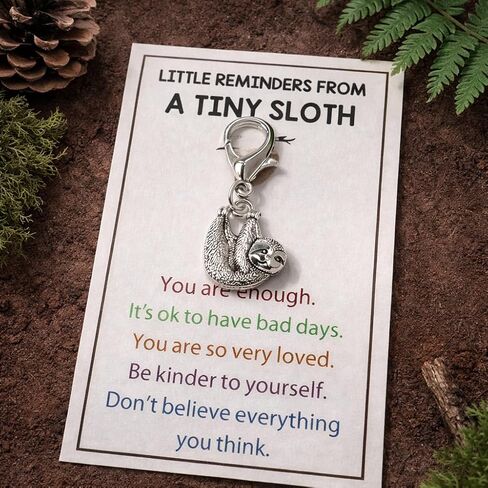 Animal Keychain – Sloth Keychains Bag Charms for Women with Self-Care Card, Cute Key Chains Gifts for Girls, Friends, Sisters and Animals Lovers in Saudi Arabia