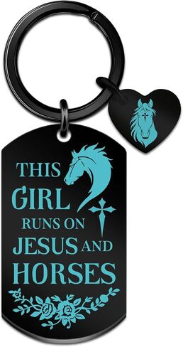Horse Keychain for Girl Women Horse Gifts for Women Girls Christian Gifts for Woman Birthday Christmas Thanksgiving Baptism Confirmation Gift for Girls Horses Lovers Jesus Corss Key Chain in Saudi Arabia