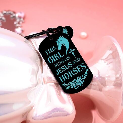 Horse Keychain for Girl Women Horse Gifts for Women Girls Christian Gifts for Woman Birthday Christmas Thanksgiving Baptism Confirmation Gift for Girls Horses Lovers Jesus Corss Key Chain in Saudi Arabia