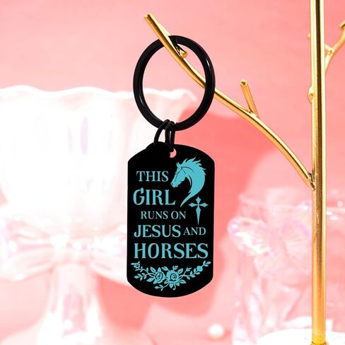 Horse Keychain for Girl Women Horse Gifts for Women Girls Christian Gifts for Woman Birthday Christmas Thanksgiving Baptism Confirmation Gift for Girls Horses Lovers Jesus Corss Key Chain in Saudi Arabia