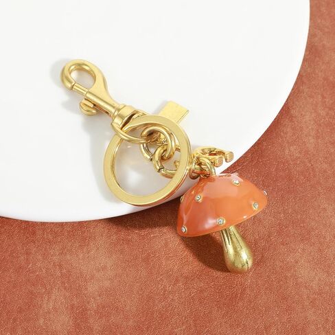 Cute Bag Charms, Gold Mushroom Keychain,Purse Charms for Women Aesthetic Keychain Bag Accessories Charm Cute Gifts for Women in Saudi Arabia