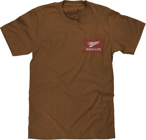 Tee Luv Men's Miller High Life Front and Back Beer Brand Logo T-Shirt in Kuwait