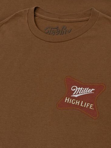 Tee Luv Men's Miller High Life Front and Back Beer Brand Logo T-Shirt in Kuwait