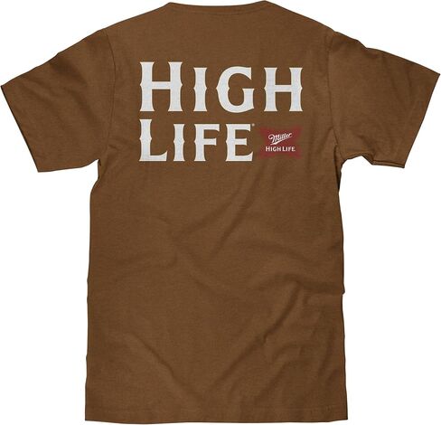 Tee Luv Men's Miller High Life Front and Back Beer Brand Logo T-Shirt in Kuwait