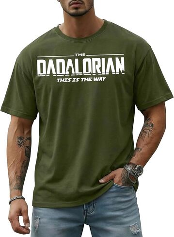 Dad Shirts for Men Funny Daddy Papa Regular Fit Summer Short Sleeve Tshirts in Kuwait