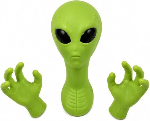 3D Green Wall Decor, PVC Alien Head and Hands Wall Sculpture for Bedroom Living Room Entryway Photo Prop (Green Alien Wall Hanging) in Kuwait