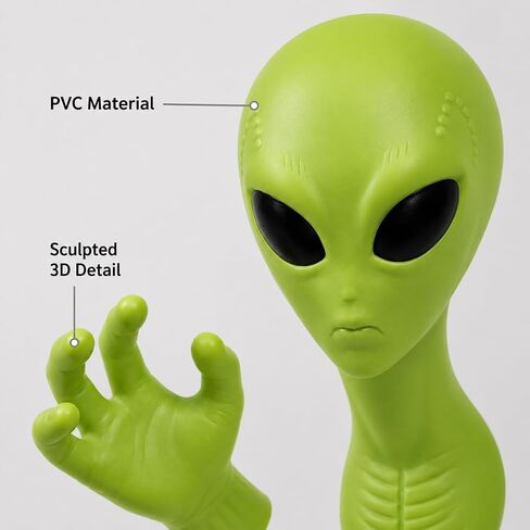 3D Green Wall Decor, PVC Alien Head and Hands Wall Sculpture for Bedroom Living Room Entryway Photo Prop (Green Alien Wall Hanging) in Kuwait