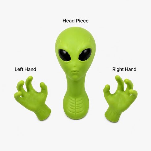3D Green Wall Decor, PVC Alien Head and Hands Wall Sculpture for Bedroom Living Room Entryway Photo Prop (Green Alien Wall Hanging) in Kuwait