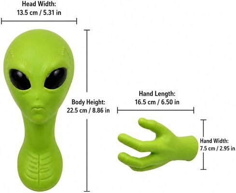 3D Green Wall Decor, PVC Alien Head and Hands Wall Sculpture for Bedroom Living Room Entryway Photo Prop (Green Alien Wall Hanging) in Kuwait