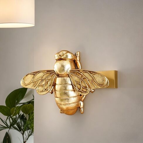 Innovative Design, Golden Bee Wall Art - Creative Resin Craft for Home & Office Decor,Insect Enthusiasts, Indoor Vertical Hanging Ornament in Kuwait